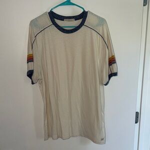 Marine Layer Cream and Navy Ringer Tee